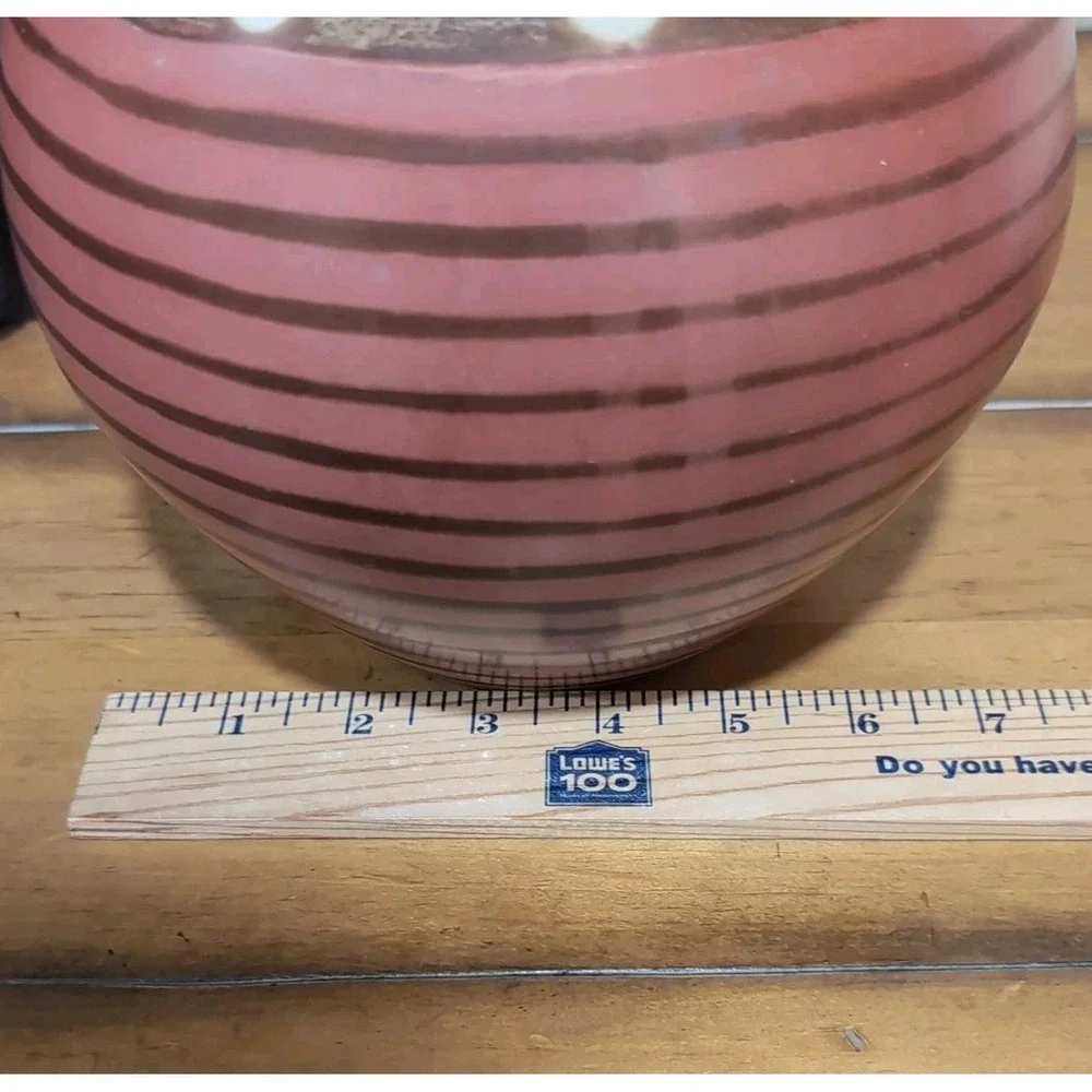 VTG Alex Calle Pottery‎ Jug Vase Signed Brown Geometric Modernist Peru Folk Art